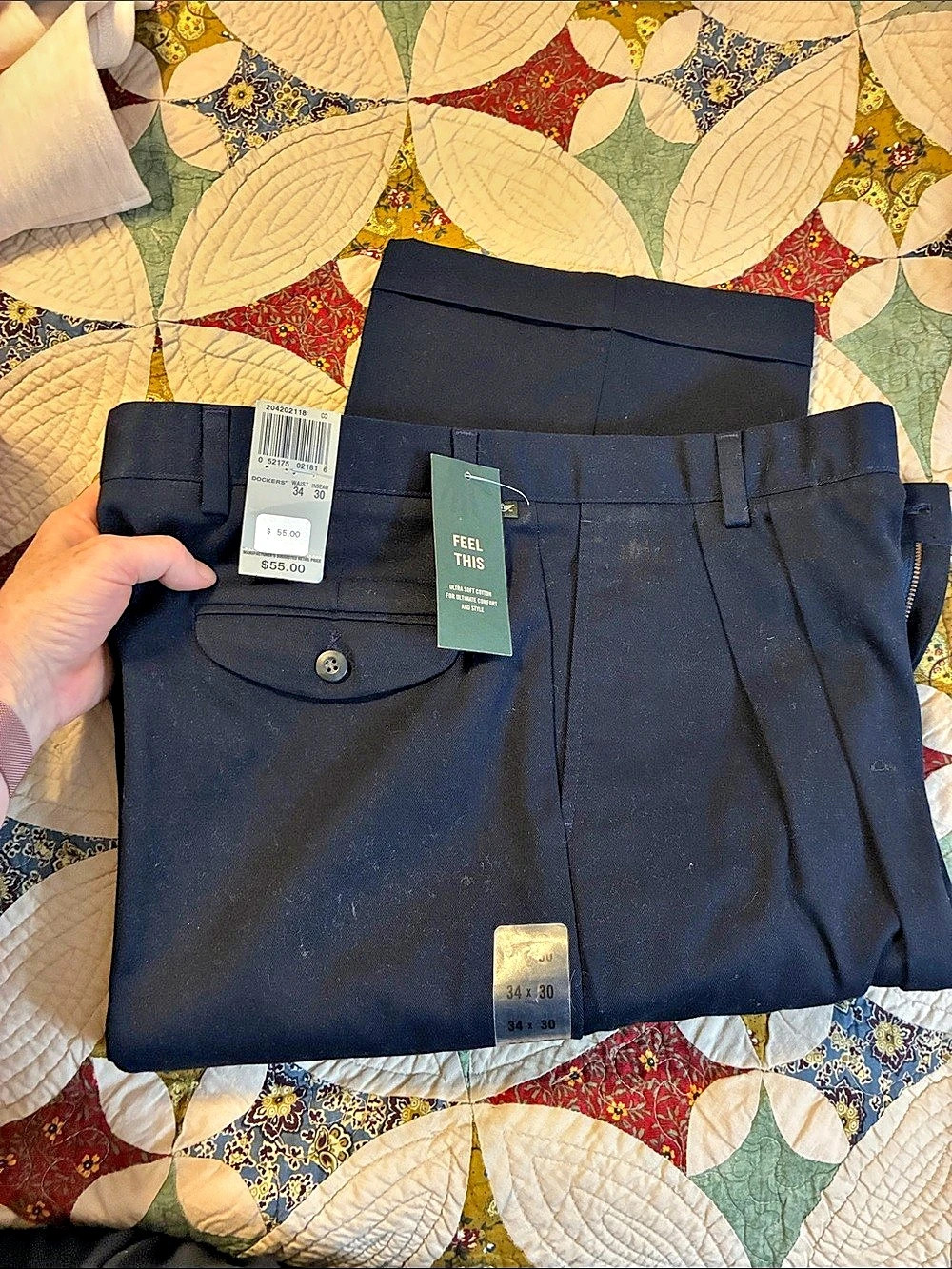 Dockers Smart 360 Flex Dress Pants Black W34 L30 NWT